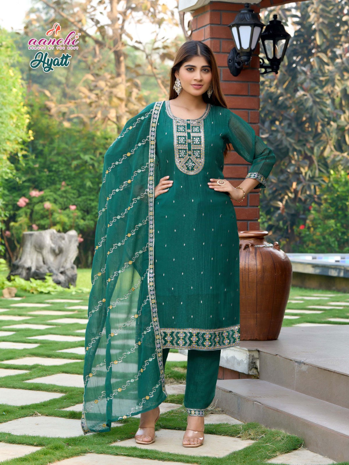 Hyatt By Aanchi Designer Wholesale Kurti With Bottom Dupatta Suppliers In Mumbai
